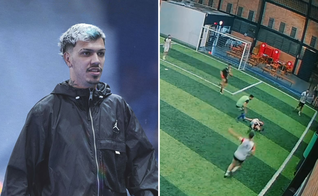 JK Chapecó caído após o acidente durante partida; jogador sobreviveu a duas paradas cardíacas: “Jesus me devolveu o fôlego de vida”. (Foto: Instagram / @jkchapeco)