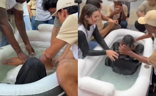 Duas pessoas aceitaram Jesus e decidiram ser batizadas na Avenida Paulista. (Foto: Reprodução/Instagram/Miguel Neves/Reprodução/Instagram/pedroponciosp).