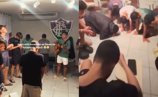 Os atletas têm se reunido para louvar a Deus e ler a Bíblia. (Foto: Reprodução/Instagram/Bernardo André Goulart).