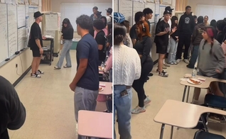 A maioria dos alunos presentes se rendeu a Jesus. (Foto: Reprodução/Instagram/Ross Johnston)