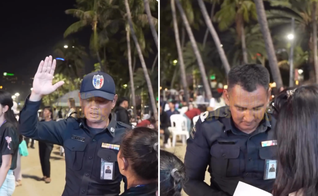 Policiais em serviço na Tailândia levantam as mãos após ouvirem o Evangelho. (Captura de tela/X/GVStudios_TV)