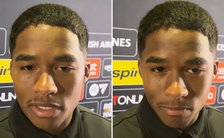 Endrick durante a entrevista pós-jogo. (Foto: Reprodução/YouTube/TNT Sports Brasil)
