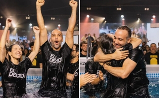 Jorge e Paola foram batizados na igreja Hillsong São Paulo. (Foto: Reprodução/Instagram/Jorge Iggor)