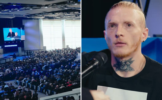 Homem testemunha durante seu batismo: ‘Vida transformada’. (Captura de tela/X/Jentezen)