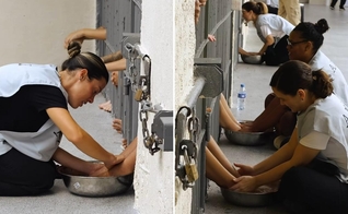 As cristãs oraram pelas detentas e pregaram sobre o amor de Deus. (Foto: Reprodução/Instagram/Shaila Manzoni)