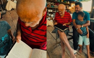 O missionário Rodrigo Siza deu o exemplar de presente ao irmão Cícero. (Foto: Reprodução/Instagram/Rodrigo Siza).