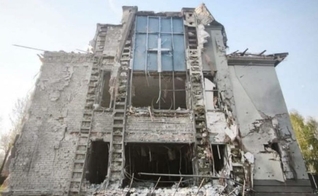  A The House of the Gospel Church ficou totalmente destruída no ataque. (Foto: Facebook/Conselho Municipal de Zaporizhzhia).
