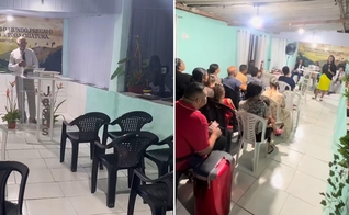 O pastor pregando na igreja. (Foto: Reprodução/Instagram/Adrieleh Delgado)