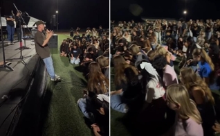 Os alunos foram impactados pelo Evangelho em culto na Mica Mountain High School. (Foto: Reprodução/Instagram/Ross Johnston).