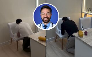 Médico Tiago Stanley aparece de joelhos em oração em vídeo publicado nas redes sociais. (Captura de tela/Instagram/tiagostanleymd)