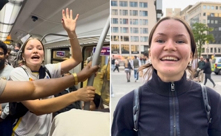 A jovem durante as ações evangelísticas em Frankfurt. (Foto: Reprodução/Instagram/Go Revival Europe)