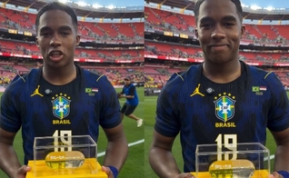 Endrick foi eleito o craque da partida contra o Egito. (Foto: Reprodução/Instagram/CBF).