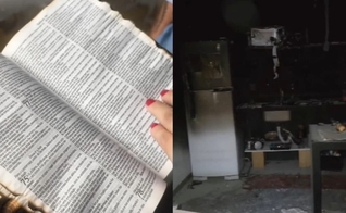 A Bíblia ficou intacta após o incêndio. (Foto: Reprodução/Instagram/albertteless).