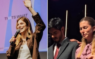 Leonardo e Bruna na consagração ao ministério pastoral. (Foto: Reprodução/Instagram/Bruna Hamú)