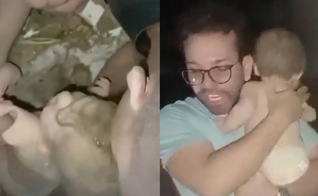  A criança foi resgatada com vida por moradores. (Foto: Reprodução/Instagram/Hojenomundomilitar/Reprodução/Instagram/Agência GBC ).
