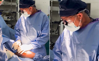 O anestesista Jeff Lane orou com a equipe antes da cirurgia. (Foto: Reprodução/Instagram/onthegroundsp).