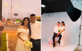 O casal recebeu um ensaio gratuito em um estúdio profissional. (Foto: Reprodução/Instagram/Elvis Amorim de Castro)