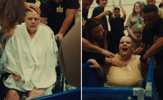 O batismo da mulher na prisão. (Foto: Reprodução/Instagram/God Behind Bars)