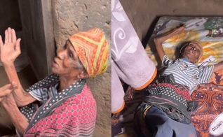 A idosa dormia no chão em uma esteira. (Foto: Reprodução/Instagram/tiajoecia).
