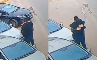 Paulo acolheu e abraçou Eduardo em Santa Catarina. (Foto: Reprodução/Fantástico).