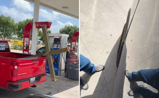 O dono do veículo orou por Sean em um posto de gasolina. (Foto: Reprodução/Instagram/Sean Bledsoe)