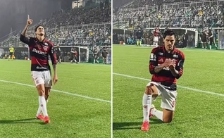 Pedro comemorando o gol. (Foto: Reprodução/Instagram/Pedro Guilherme)