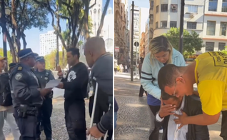Guarda municipal aborda pregadores durante culto na Praça da Sé, em SP. (Captura de tela/Instagram/@gritoderuabr)