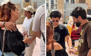 A mulher voltou para Jesus após e recebeu uma oração nas ruas. (Foto: Reprodução/Instagram/Allan Machado)