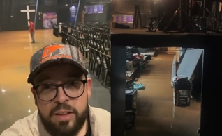 O templo da Atos Church foi alagado parcialmente.(Foto: Reprodução/Instagram/_atoschurch).