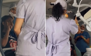 Morgana evangelizando a paciente surda. (Foto: Reprodução/Instagram/Morgana Pinheiro)