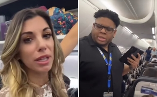 Whitney Lynn sendo expulsa do avião. (Foto: Reprodução/Instagram/Whitney Lynn)