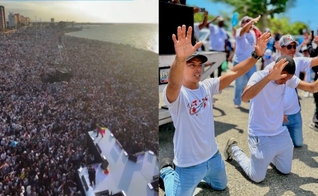 A Marcha para Jesus reuniu milhares de pessoas nas ruas de 300 cidades.  (Foto: Reprodução/Instagram/apostoloestevam/Instagram/mpjbarlovento).