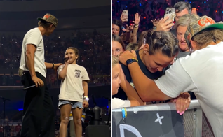 Forrest Frank ora por uma mulher com câncer de mama após o pedido da filha, Halley, durante show. (Captura de tela/Instagram/Forrest Frank)