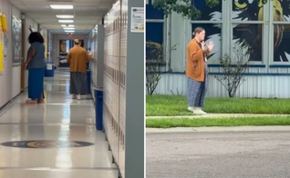 Professoras orando na escola. (Foto: Reprodução/Instagram/Faith Christian Academy)