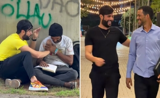 Jefferson e Thiago nas ruas. (Foto: Reprodução/Instagram/Thiago Solrac)