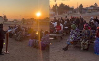 Os cristãos se reúnem em um local ao ar livre para o estudo bíblico. (Foto: Reprodução/Instagram/natalinopolycarpo).