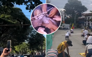 Colombianos registram a destruição causada pelo terremoto e oram a Deus; em destaque, bebê de 6 meses resgatado dos escombros na Colômbia. (Captura de tela/YouTube/g1/faithcomedy)
