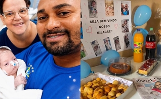 Os pais com Noah. (Foto: Reprodução/noah_gabriel.bbmilagre).