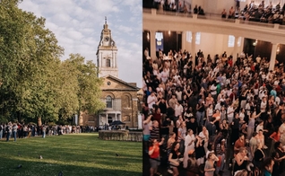 Fila para entrar no culto de oração na Hackney Church. (Foto: Reprodução/Instagram/Joint Prayer Gathering).