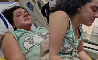 Bella orando no hospital. (Foto: Reprodução/Instagram/Mayline Alves)