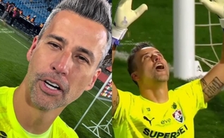Fabio louvou a Deus pelo prêmio recebido. (Foto: Reprodução/Instagram/Libertadores).