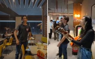 Os jovens evangelizando no local. (Foto: Reprodução/Instagram/Emmaus Movement)