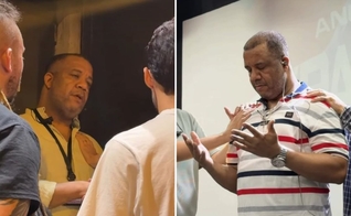 O segurança se rendeu a Jesus após ouvir o Evangelho. (Foto: Reprodução/Instagram/Presence Revival) 