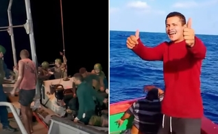 Os pescadores louvaram a Deus durante o resgate. (Foto: Reprodução/Redes Sociais)