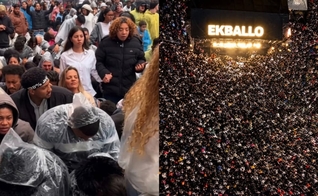 Uma multidão se reuniu às 5h da manhã para louvar e orar. (Foto: Reprodução/Instagram/ekballomoovement).