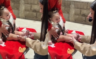 A perna mais curta da menina cresceu durante a oração. (Foto: Reprodução/Instagram/somosuno.jsme).