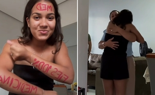 Maria Clara contando para a mãe que passou em Medicina. (Foto: Reprodução/Instagram/Maria Clara Lins)