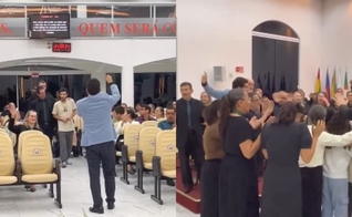 Cristãos saíram nas ruas e trouxeram pessoas para a igreja em Camboriú. (Foto: Reprodução/Instagram/Clebison Bandeira).