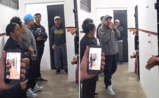 Mano Reco ministrando o Evangelho na prisão. (Foto: Reprodução/Instagram/Denison Vertelo)