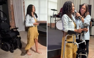 Alexya testemunhando na igreja. (Foto: Reprodução/Instagram/Alexya Hernández)